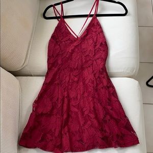 Burgundy lace dress
